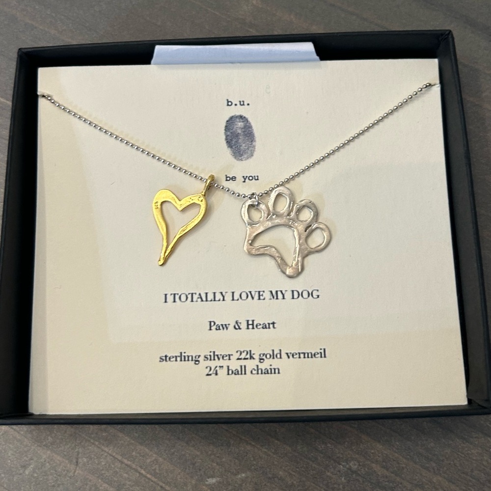 B.u jewelry dog lover necklace! NWT in box!